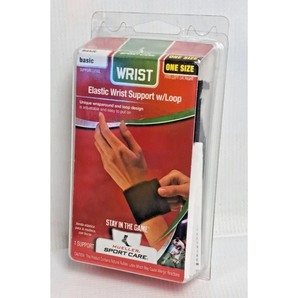 Mueller Sport Care Elastic Wrist Support with Loop One Size Black